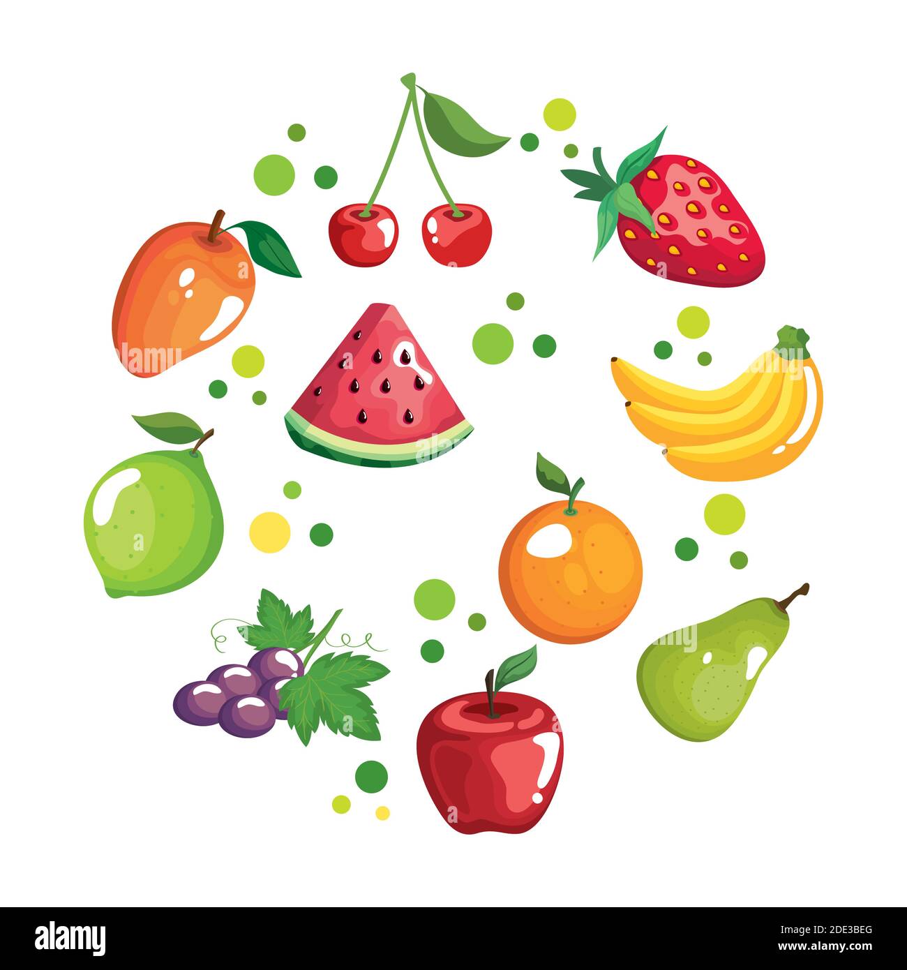 fruits circle icon set vector design Stock Vector Image & Art - Alamy