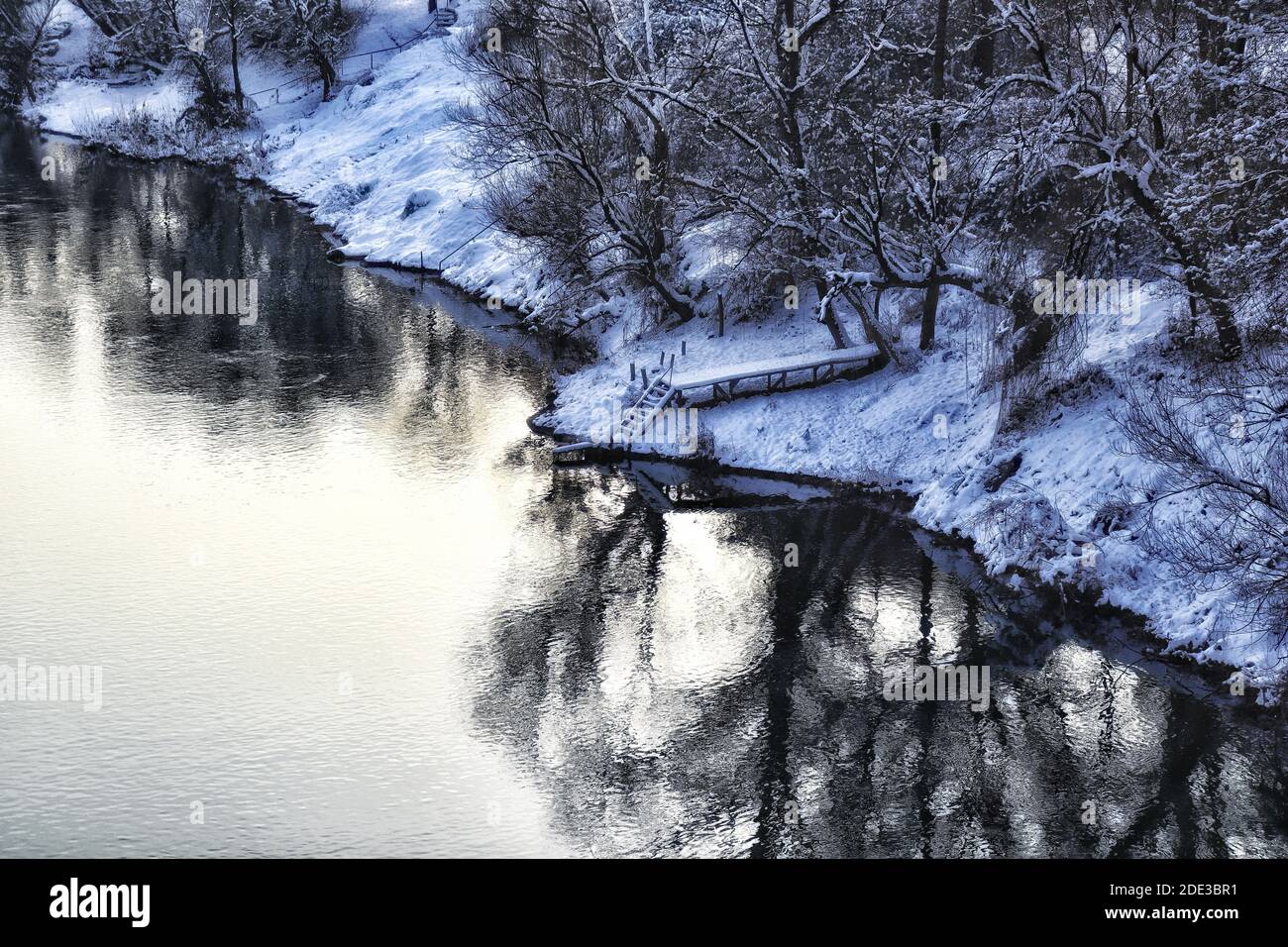 Winter on river Stock Photo