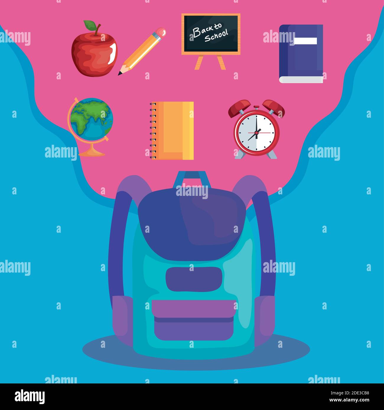 Back to school bag and icon set vector design Stock Vector Image & Art ...