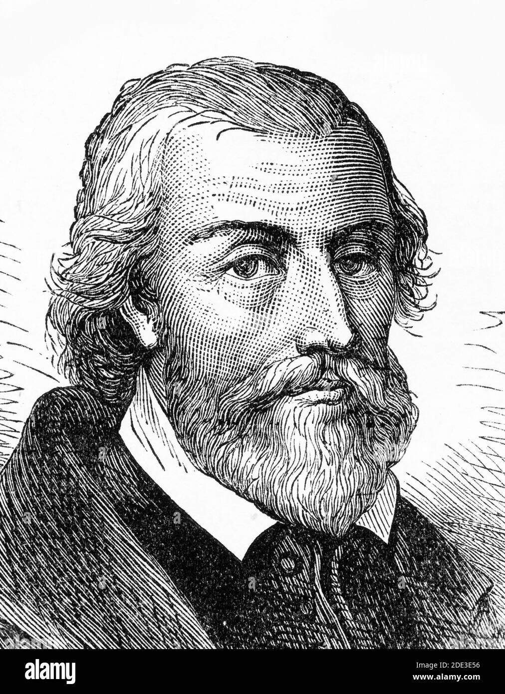 Engraving of John Rogers.  Illustration from 'The history of Protestantism' by James Aitken Wylie (1808-1890), pub. 1878 Stock Photo