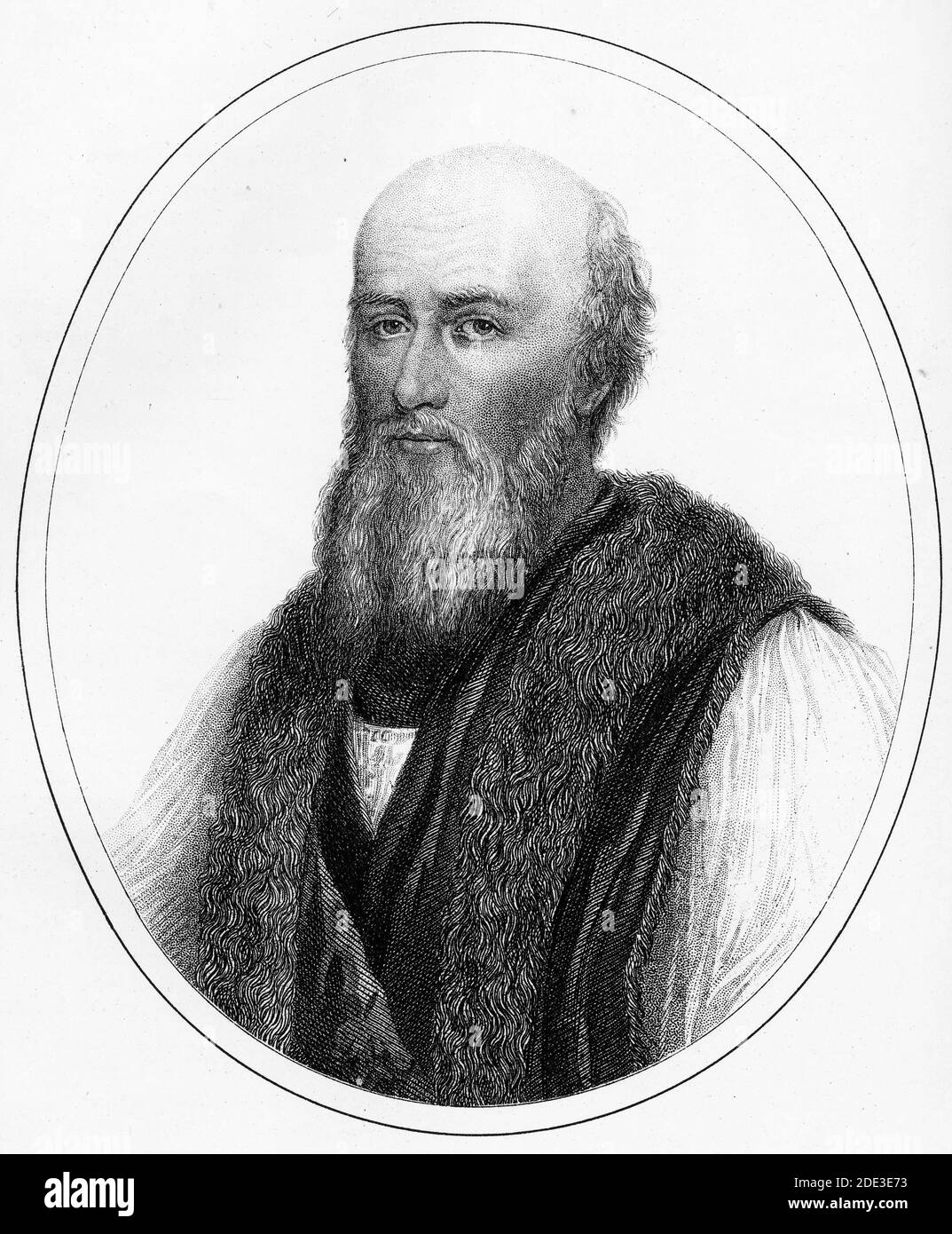 Engraving of Thomas Cranmer. Illustration from 'The history of ...
