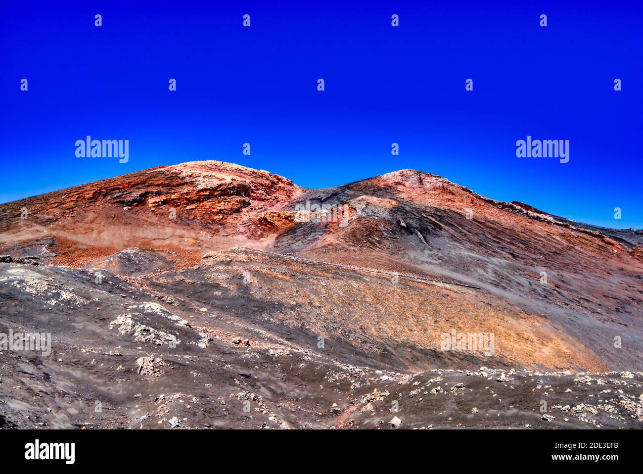 Mount Etna with blue blue sky Stock Photo