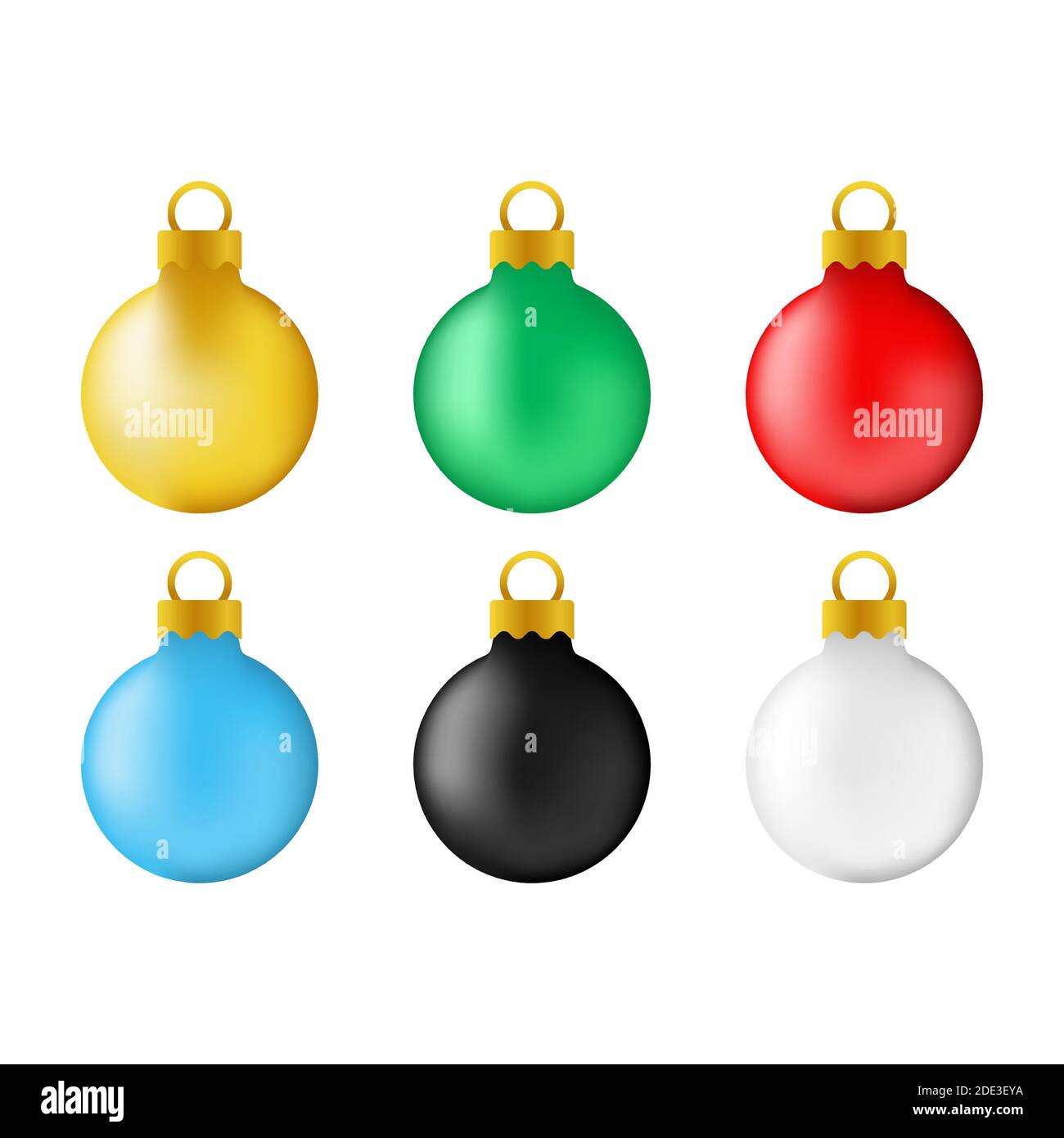 Christmas balls set vector illustration isolated on white background ...