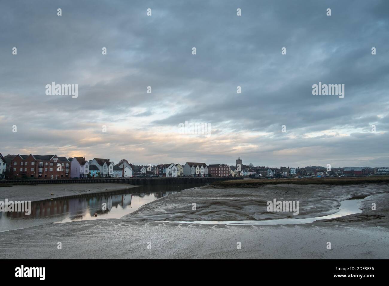 The picturesque Essex town of Wivenhoe on the River Colne is a desirable location. Stock Photo