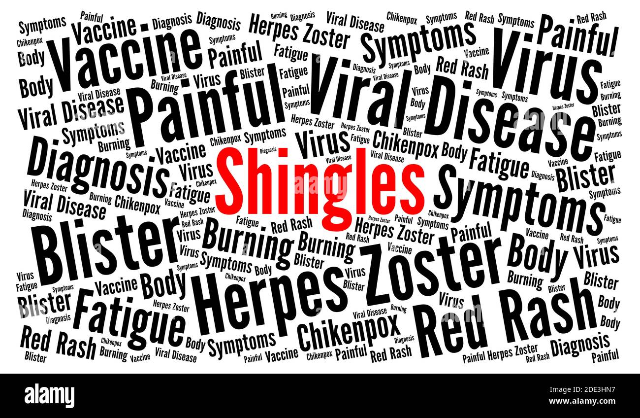 Shingles word cloud concept Stock Photo