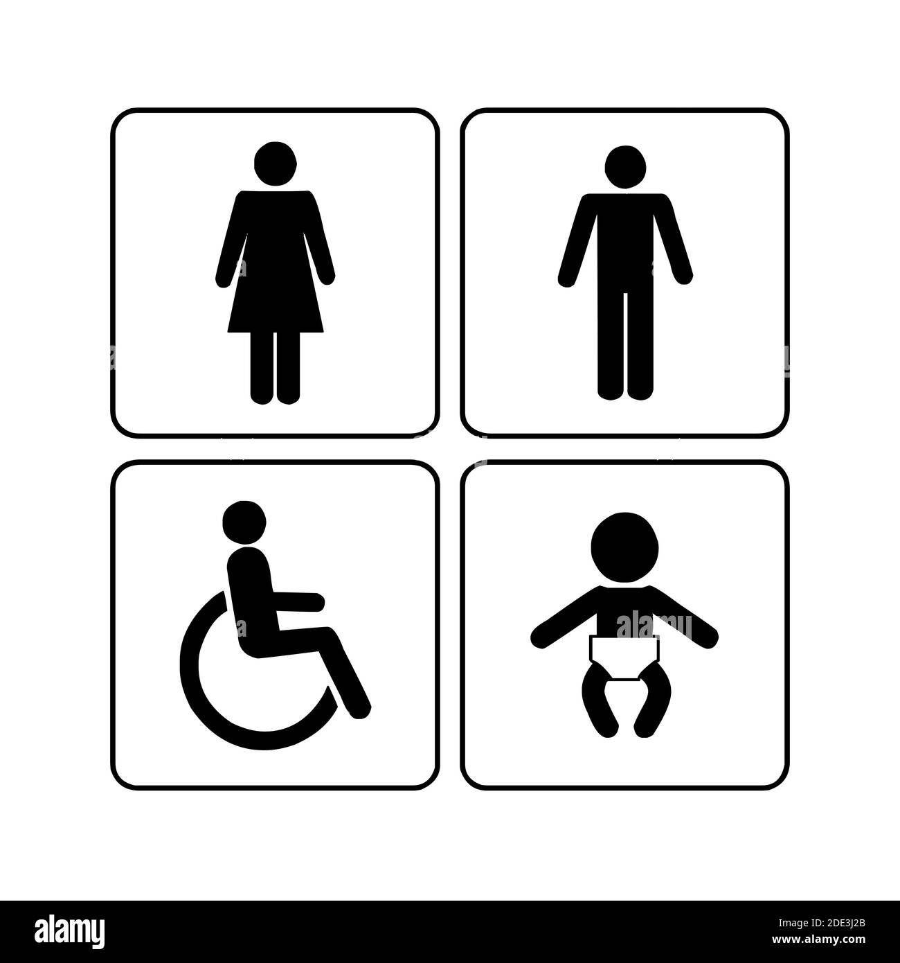 Toilet and restroom symbol pictogram Stock Photo
