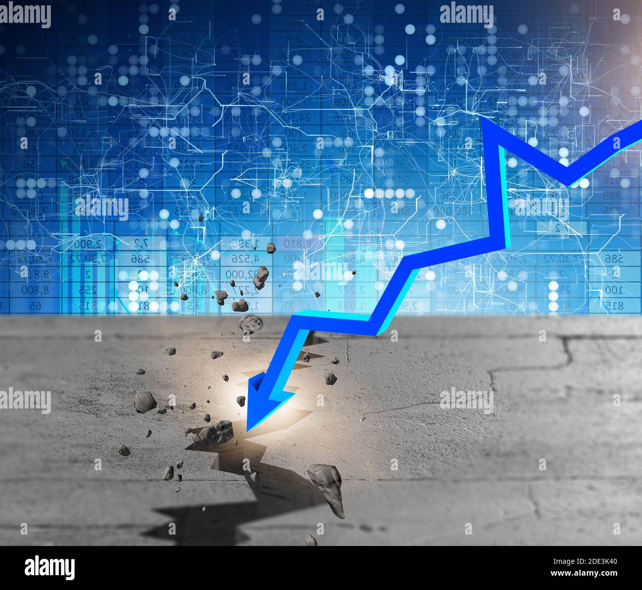 The chart showing financial crisis - 3d rendering Stock Photo - Alamy