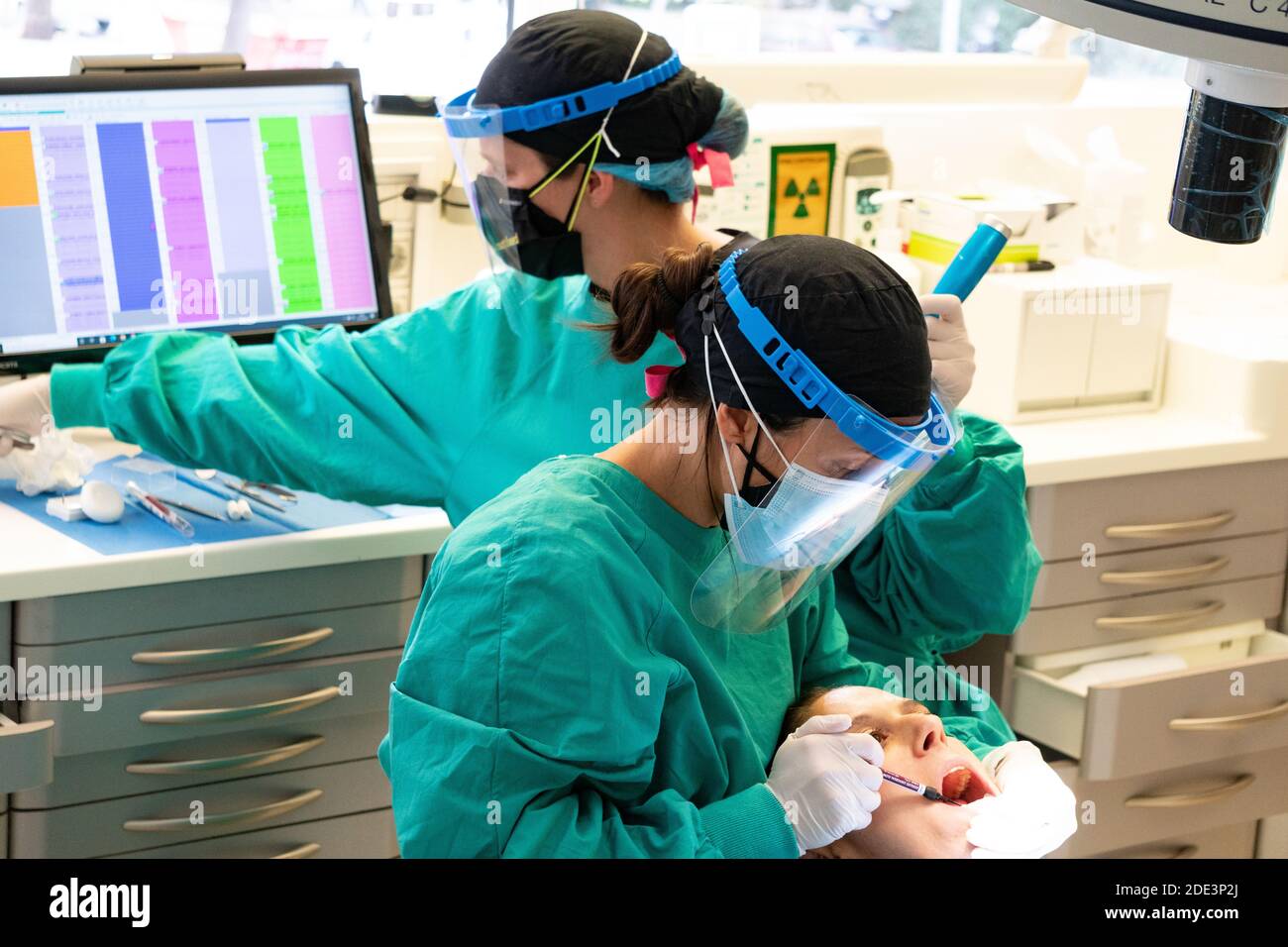 working in a dental clinic Stock Photo