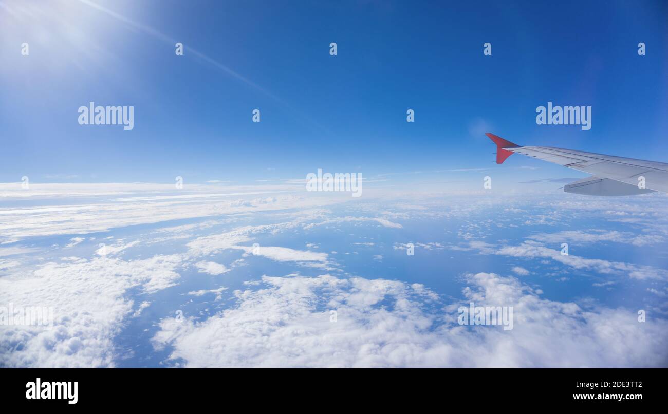 Plane wing flying above hi-res stock photography and images - Alamy
