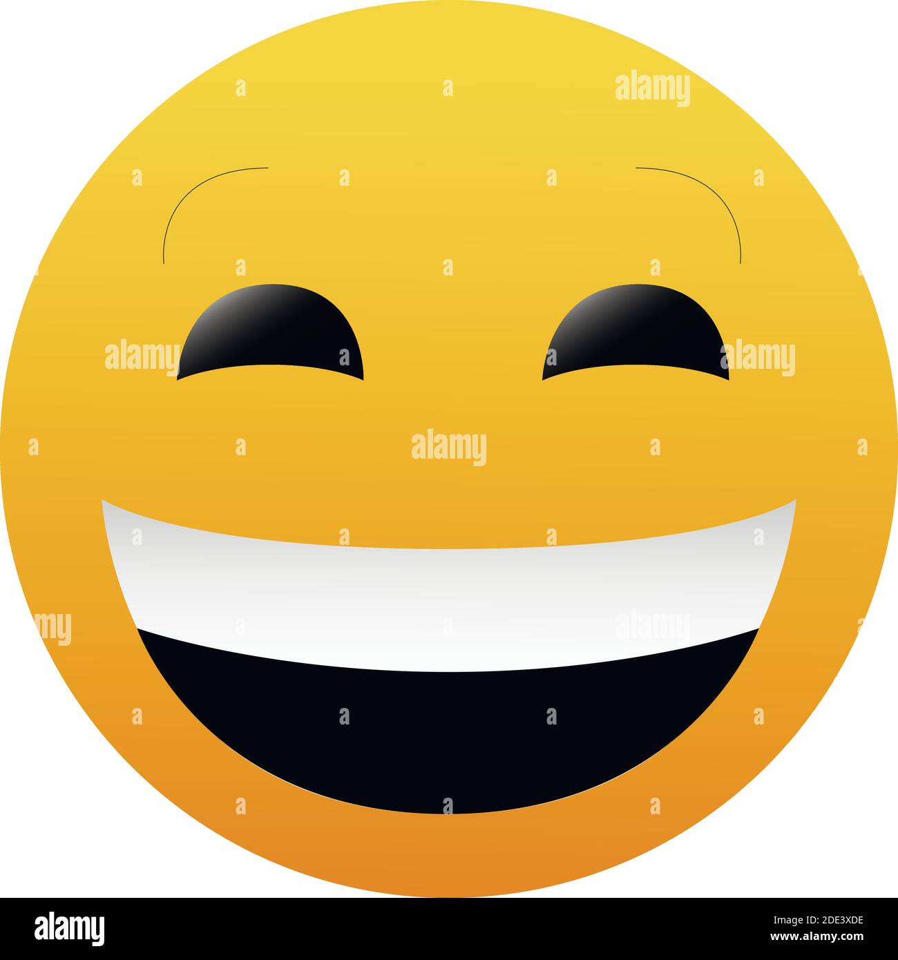 Happy emoticon with open mouth and smiling eyes Stock Vector Image