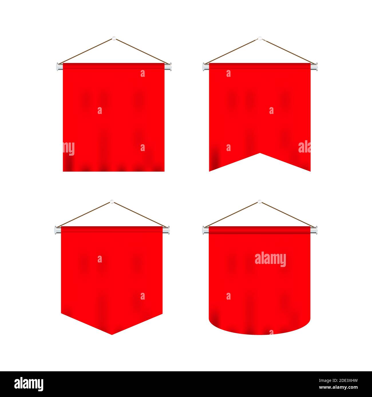 Signal red long sport advertising pennants banners samples on pole