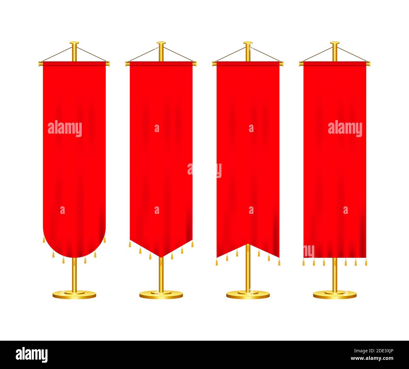 Signal red long sport advertising pennants banners samples on pole