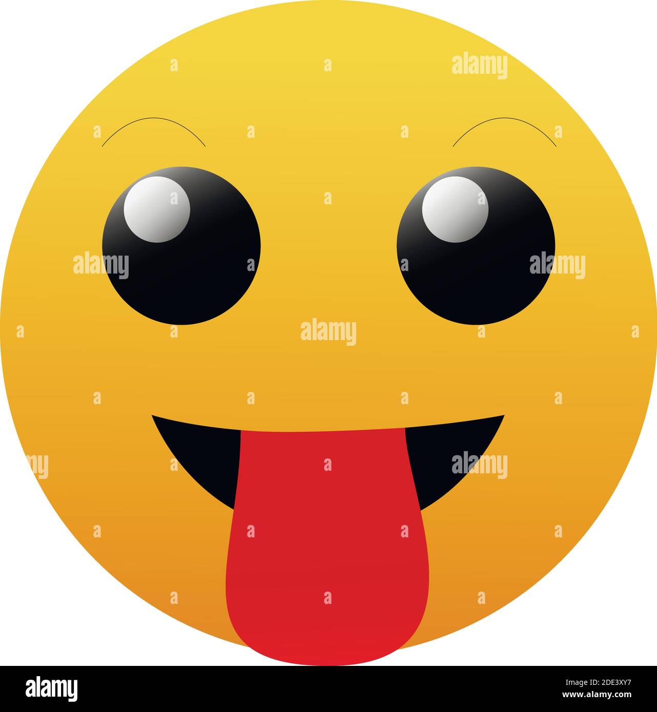 Vector face emoji emoticon with tongue out isolated on white background. Stock Vector