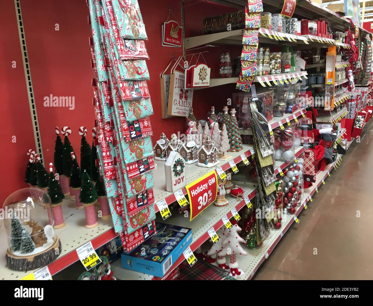 Augusta, Ga USA 11 25 20: Kroger grocery store interior holiday decor ...