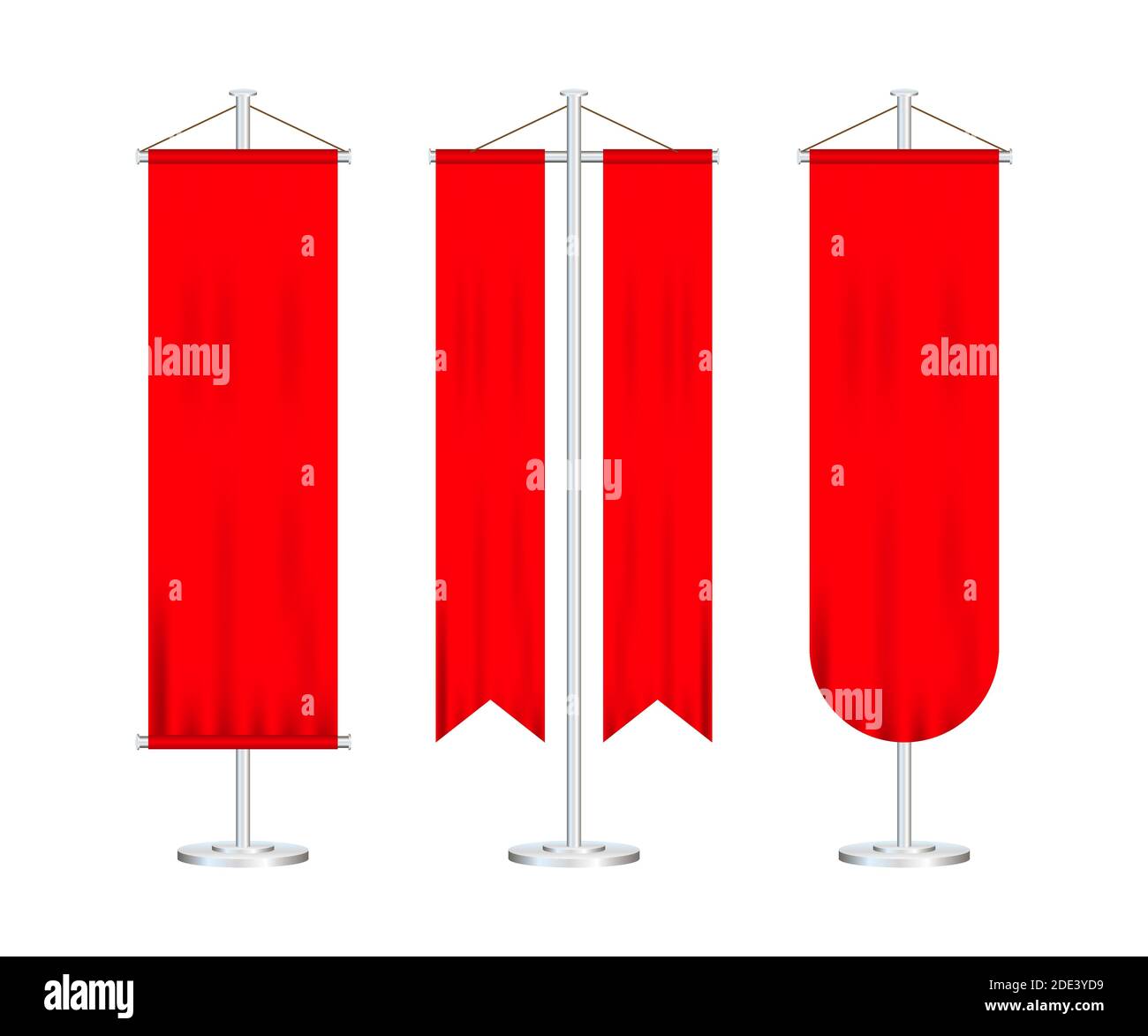 Signal red long sport advertising pennants banners samples on pole