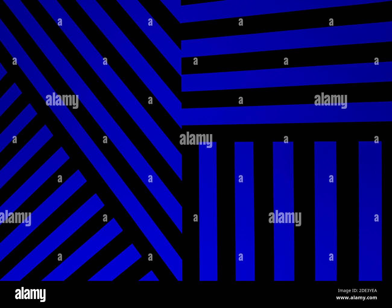 Zigzag background pattern in blue and black Stock Photo