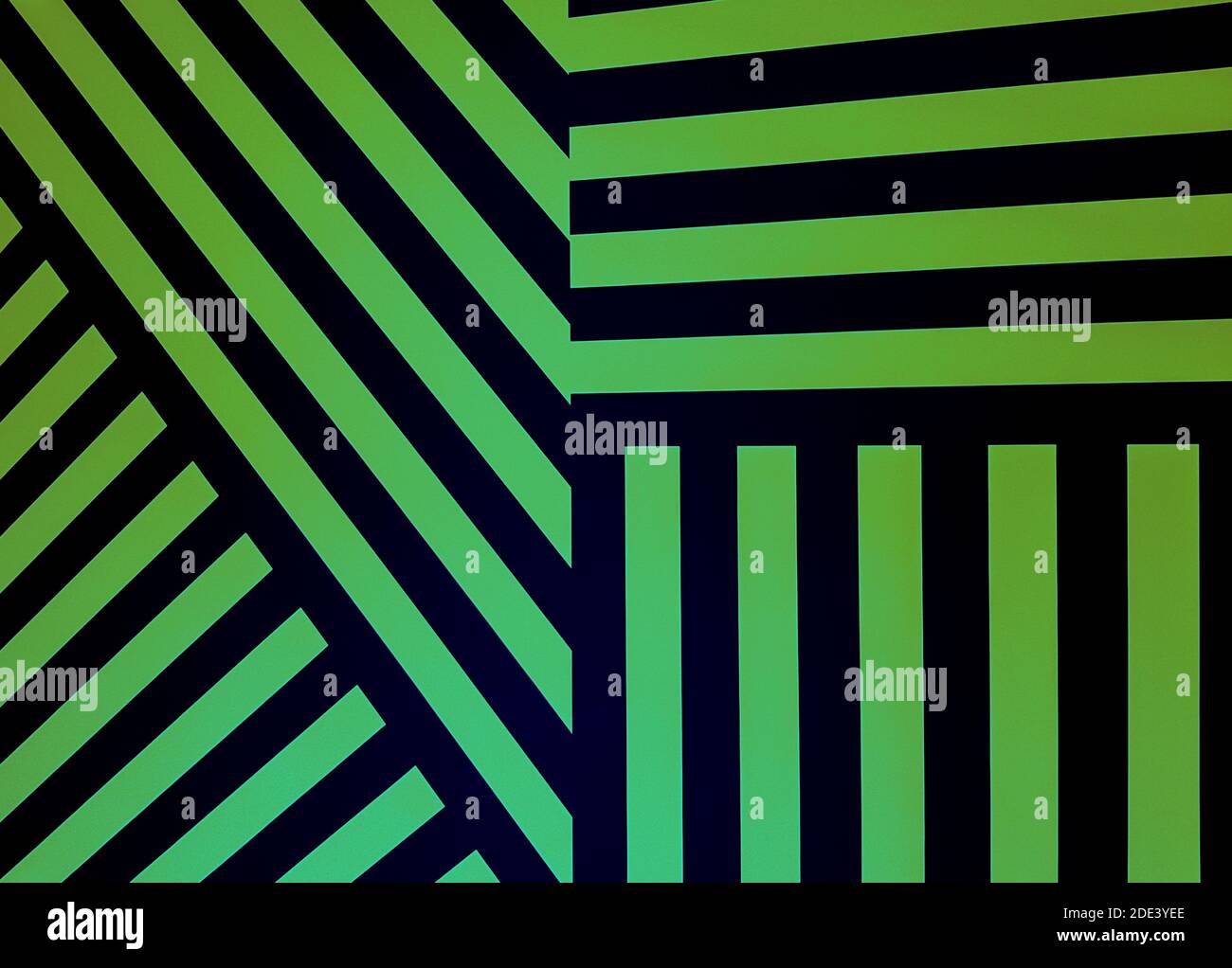 Zigzag background pattern in green and black Stock Photo