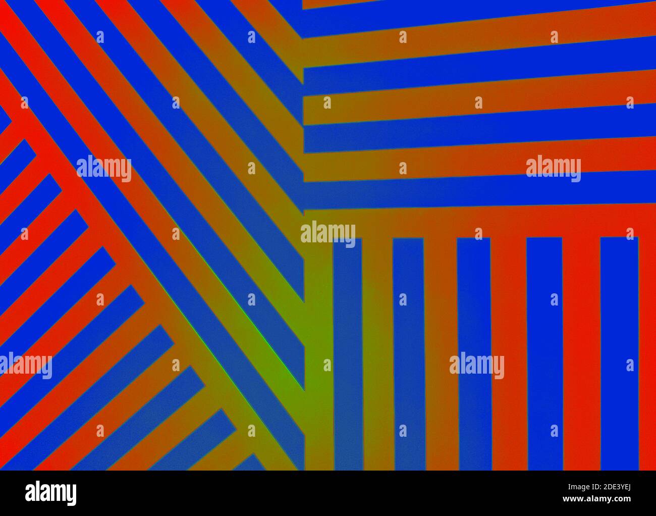 Zigzag background pattern in blue, yellow and red Stock Photo