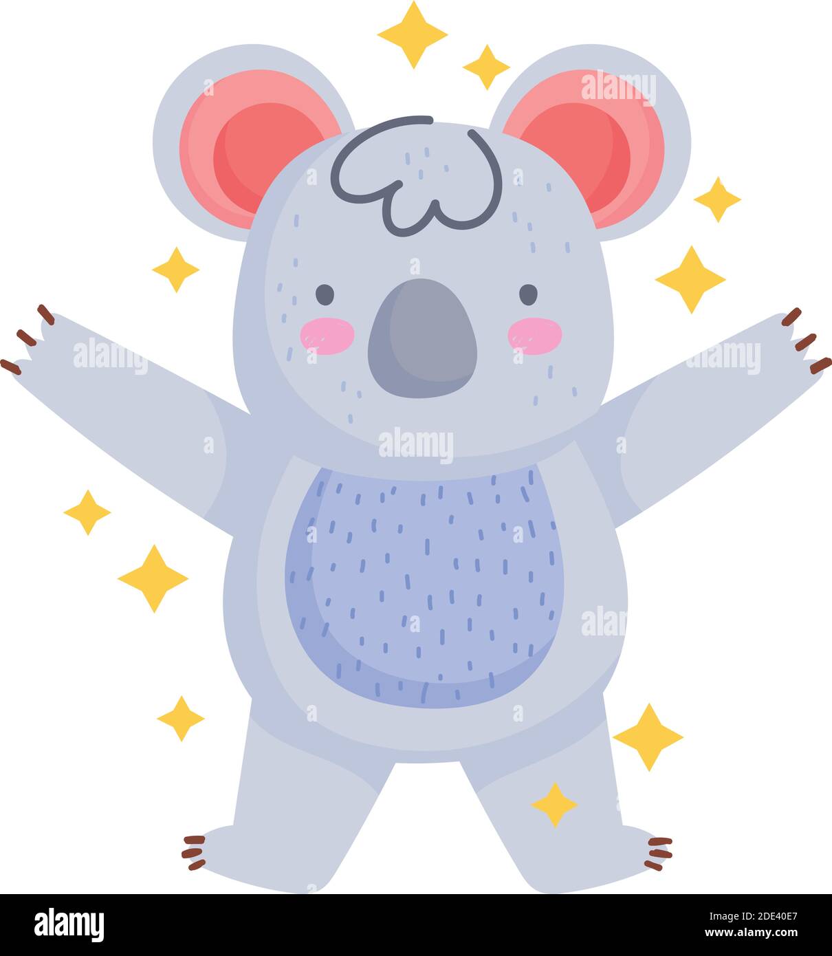cute koala animal wild cartoon icon flat style vector illustration ...
