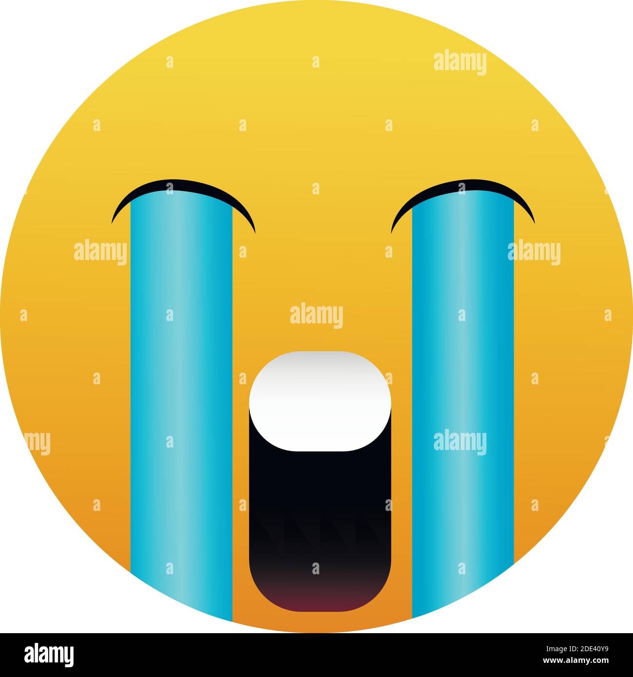Loudly Crying Emoji Smiley Face Vector Design Art Stock Vector