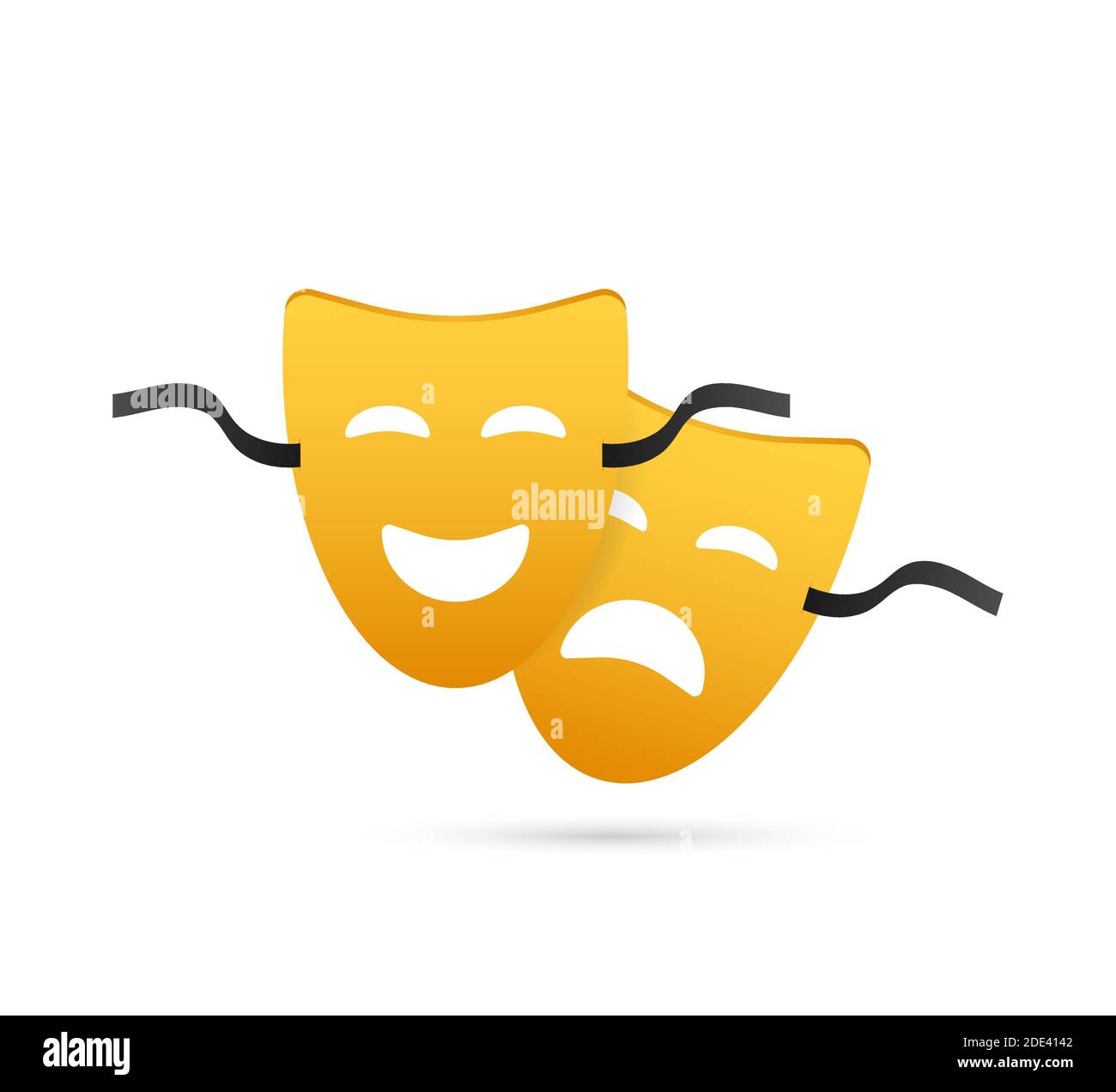 Comedy and tragedy theatrical masks. Vector stock illustration Stock Vector