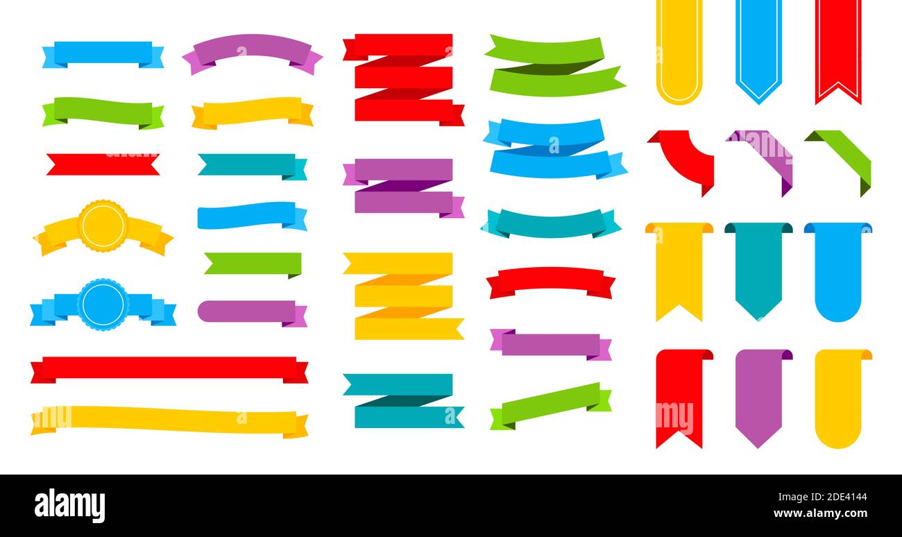 Colorful ribbons banners. Set of ribbons. Vector stock illustration