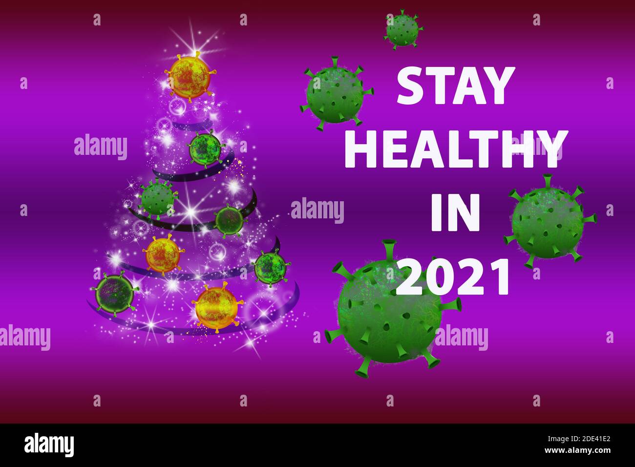 Stay healthy in New Year 2021 sign Stock Photo Alamy