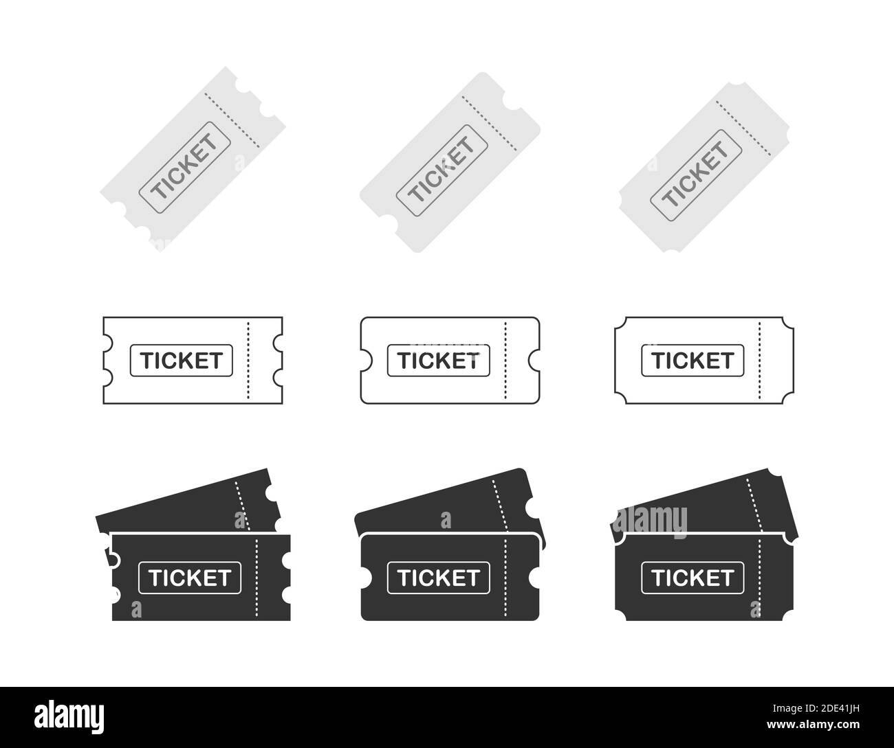 Set Ticket Icon On White Background Vector Illustration Stock Vector Image Art Alamy