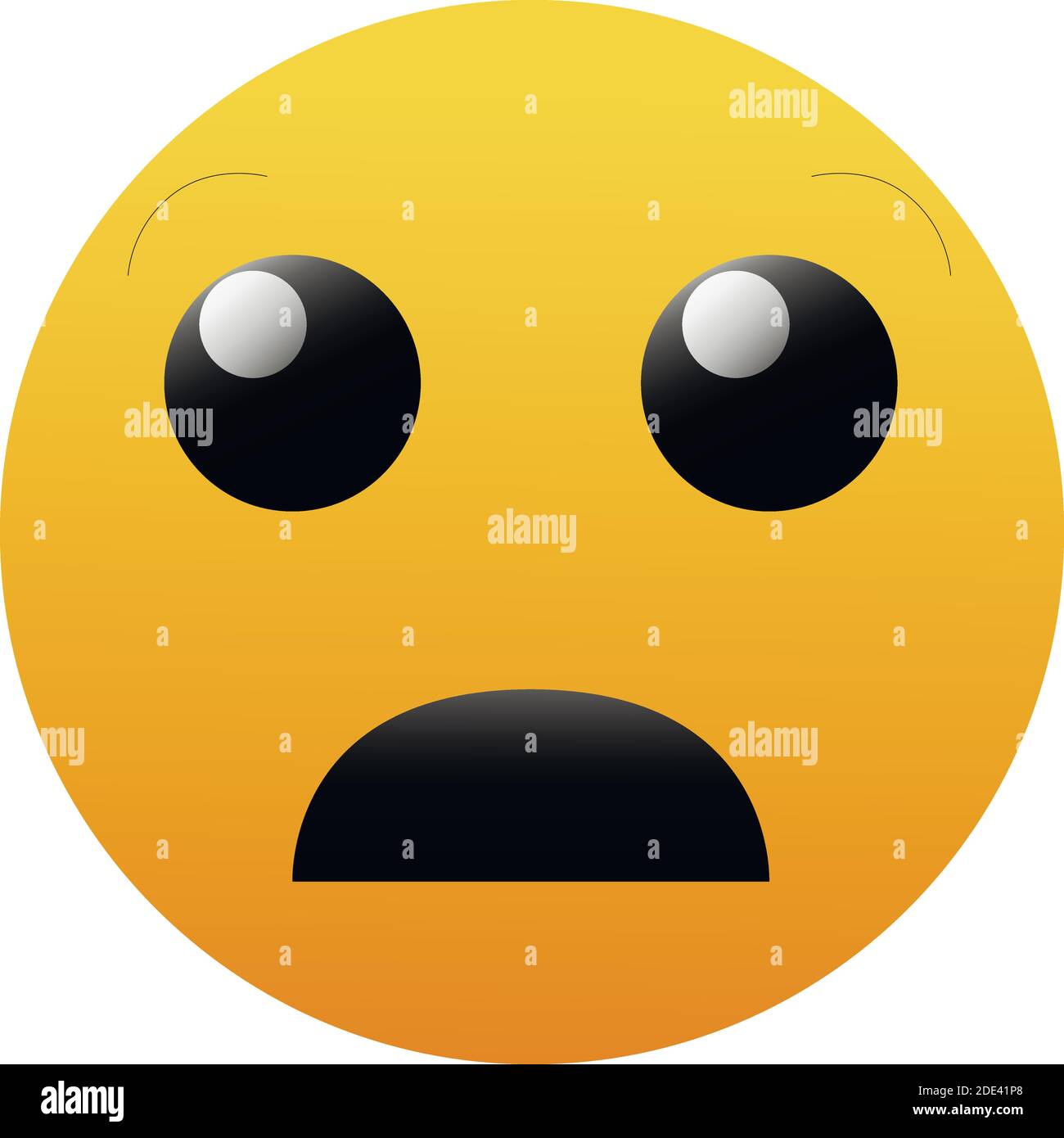 Fear smile. Panic emoticon Displeasure Stock Vector