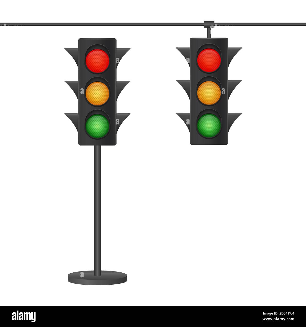 Traffic lights isolated on white background. Vector stock illustration ...