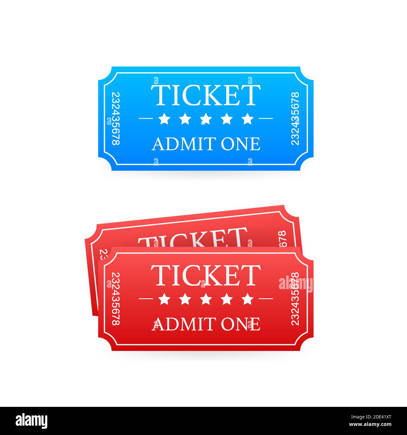 Realistic red and blue show ticket. Old premium cinema entrance tickets  Stock Vector Image & Art - Alamy