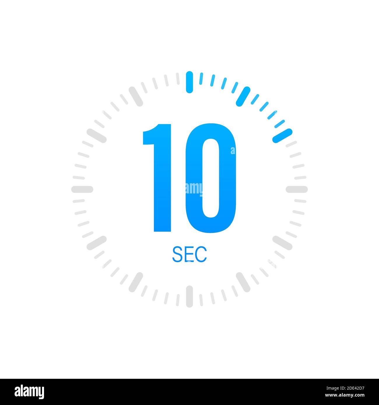 The 10 second, timer, stopwatch vector icon. Stopwatch icon in flat