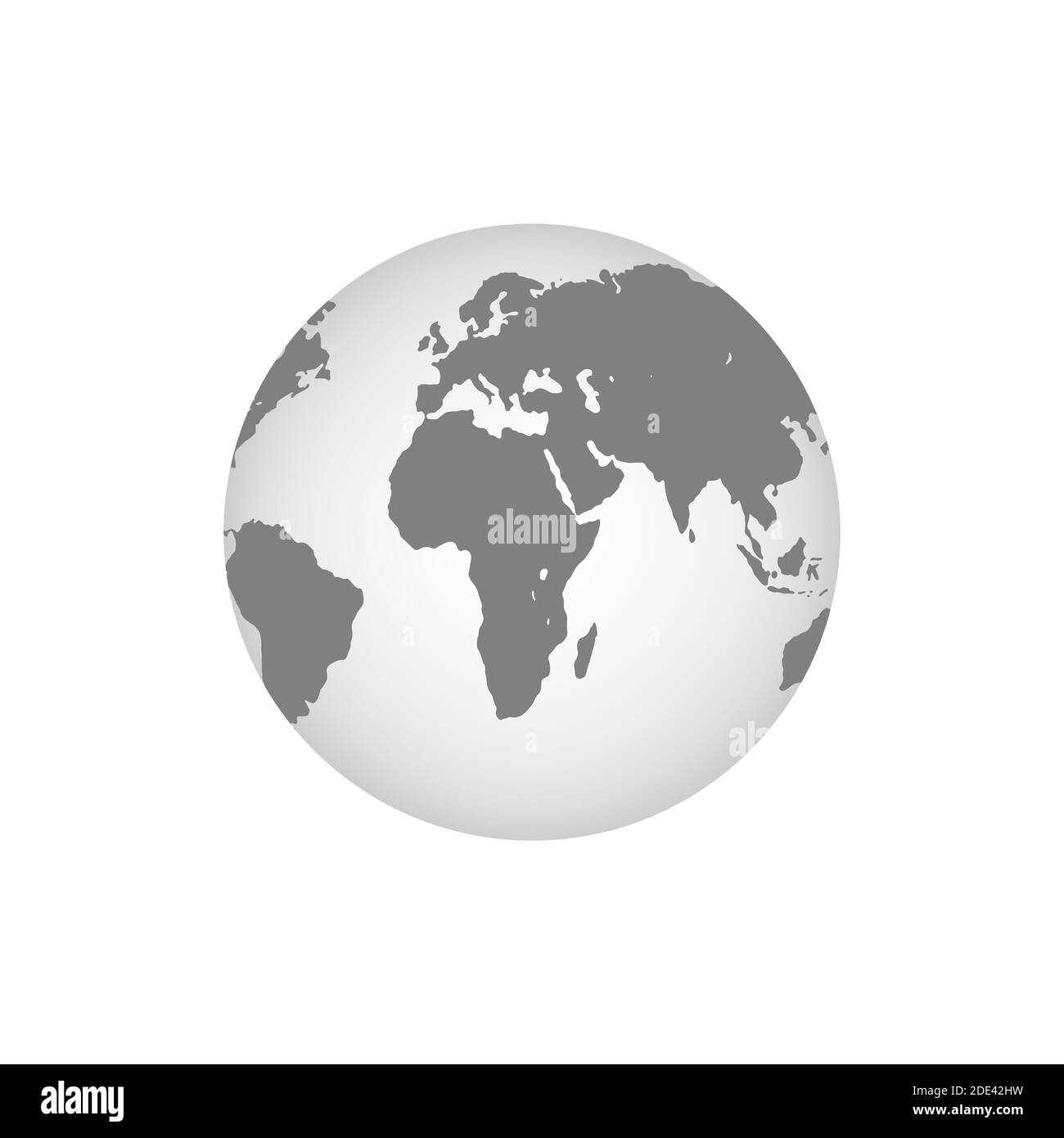 Earth Globes Isolated On White Background. Flat Planet Earth Icon ...