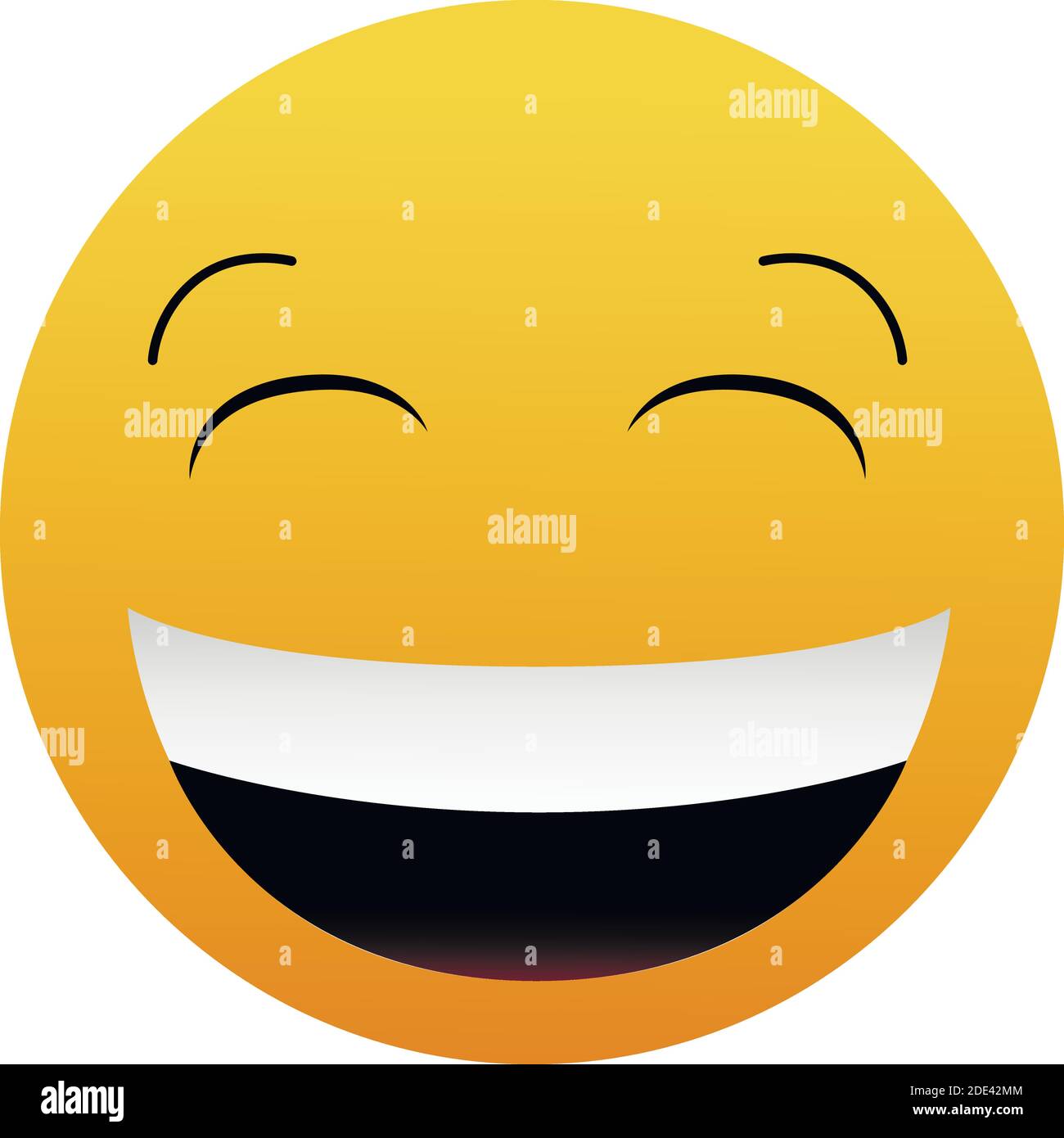 Smiling emoticon with happy eyes and smiley mouth Stock Vector