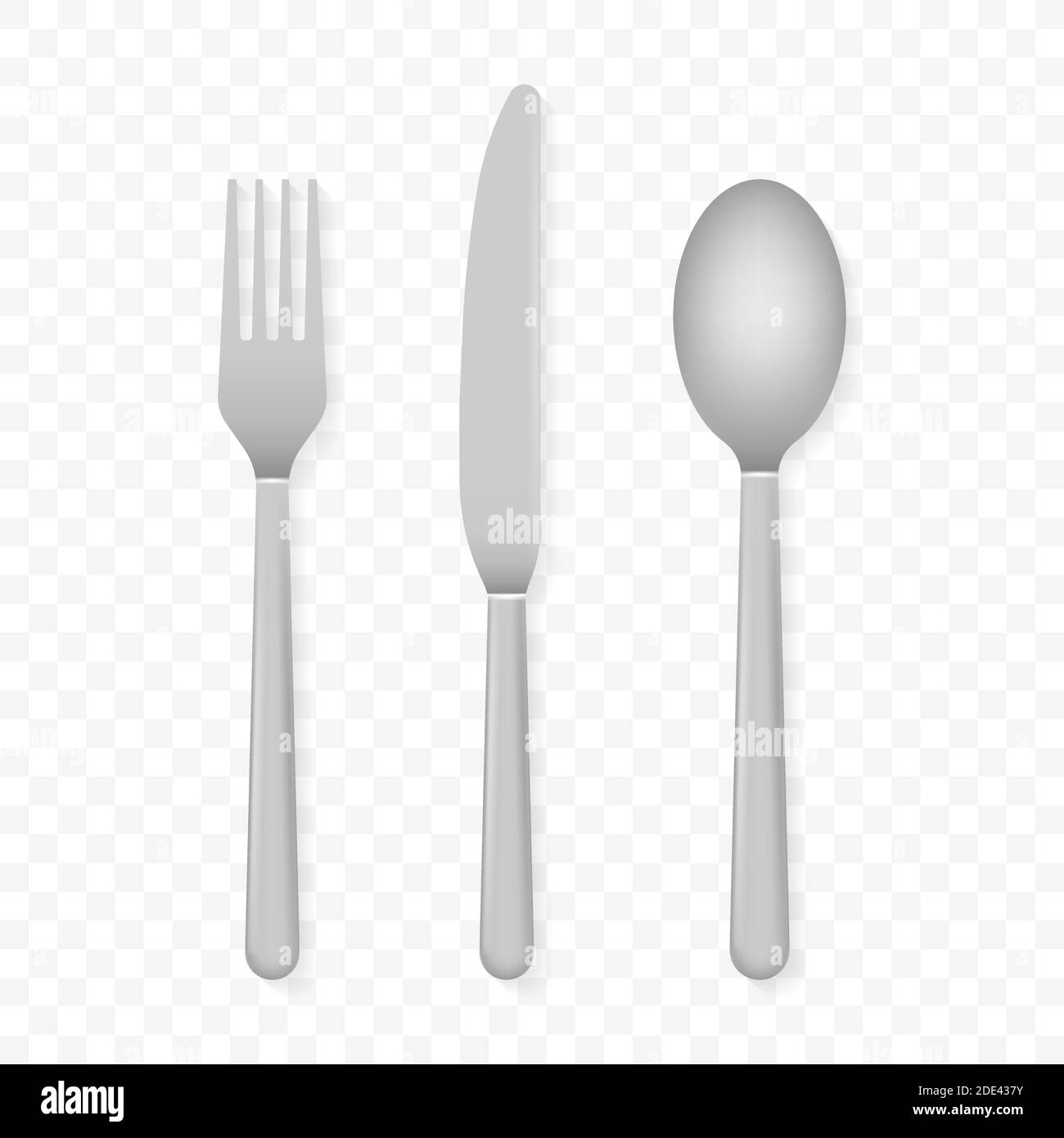Knife and fork. Cutlery, dishes, coffee spoon, spoon. Vector stock illustration Stock Vector