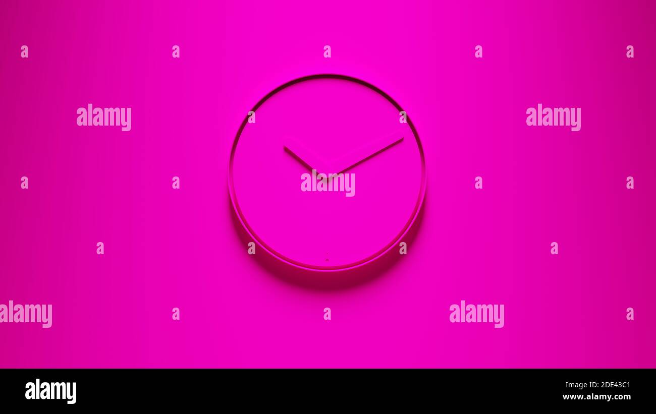 Pink Modern Office Wall Clock 3d illustration render Stock Photo Alamy