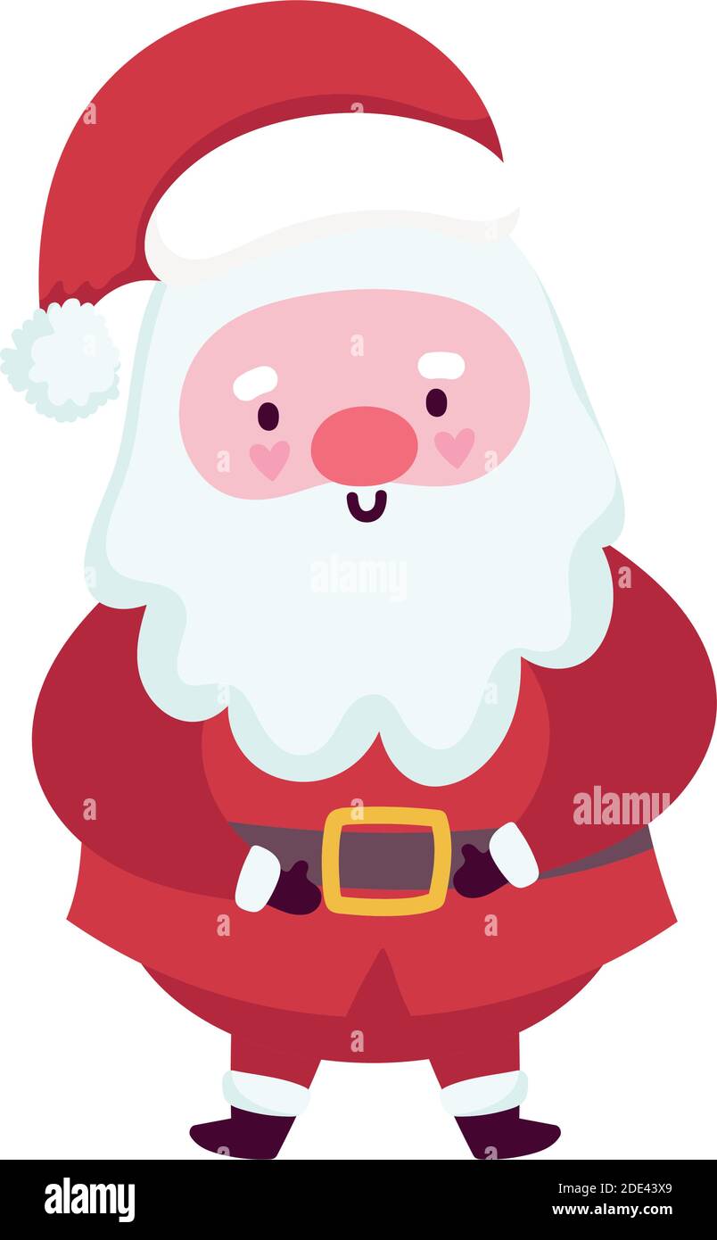 merry christmas santa claus character cartoon icon vector illustration ...