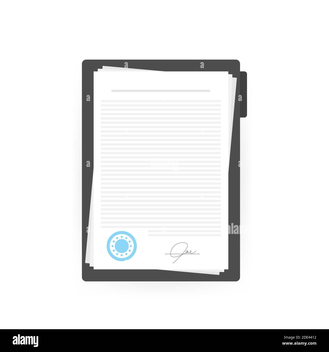 Contract agreement paper blank with seal vector illustration stock 