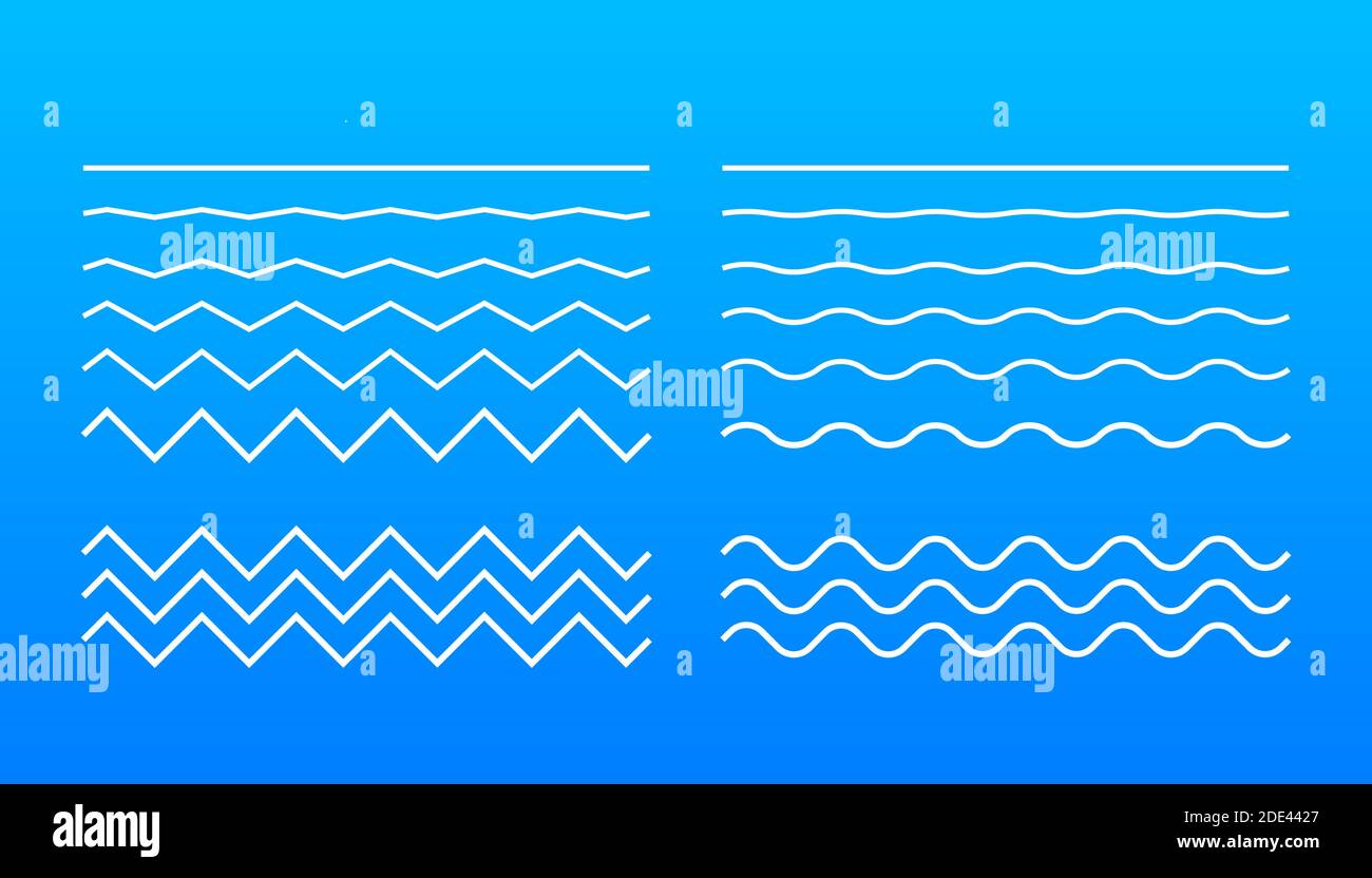 Wave icon with white color on blue background. Stock Vector