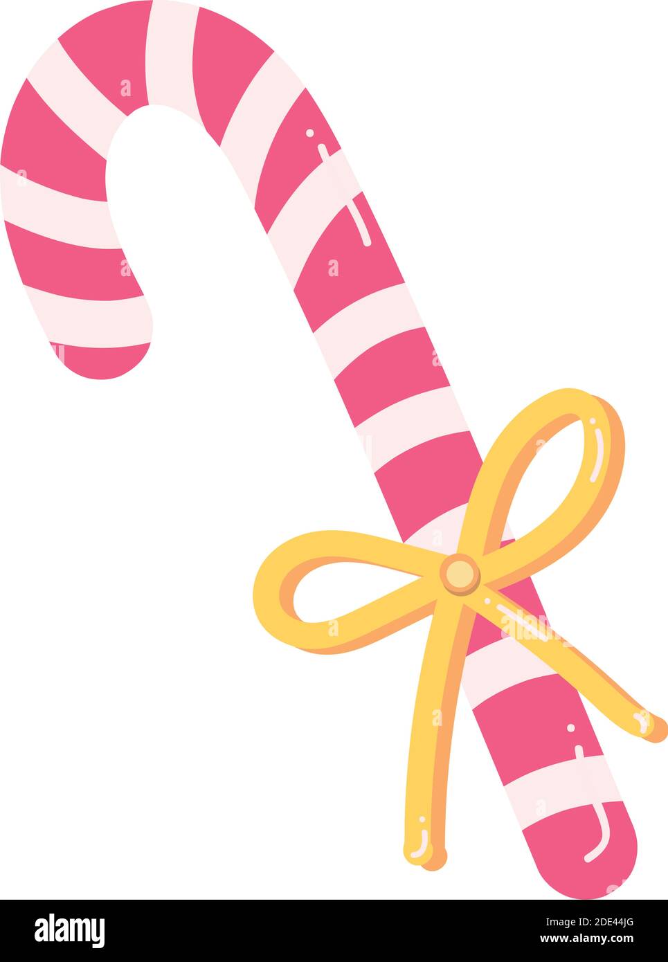 merry christmas striped candy cane with bow cartoon icon vector ...