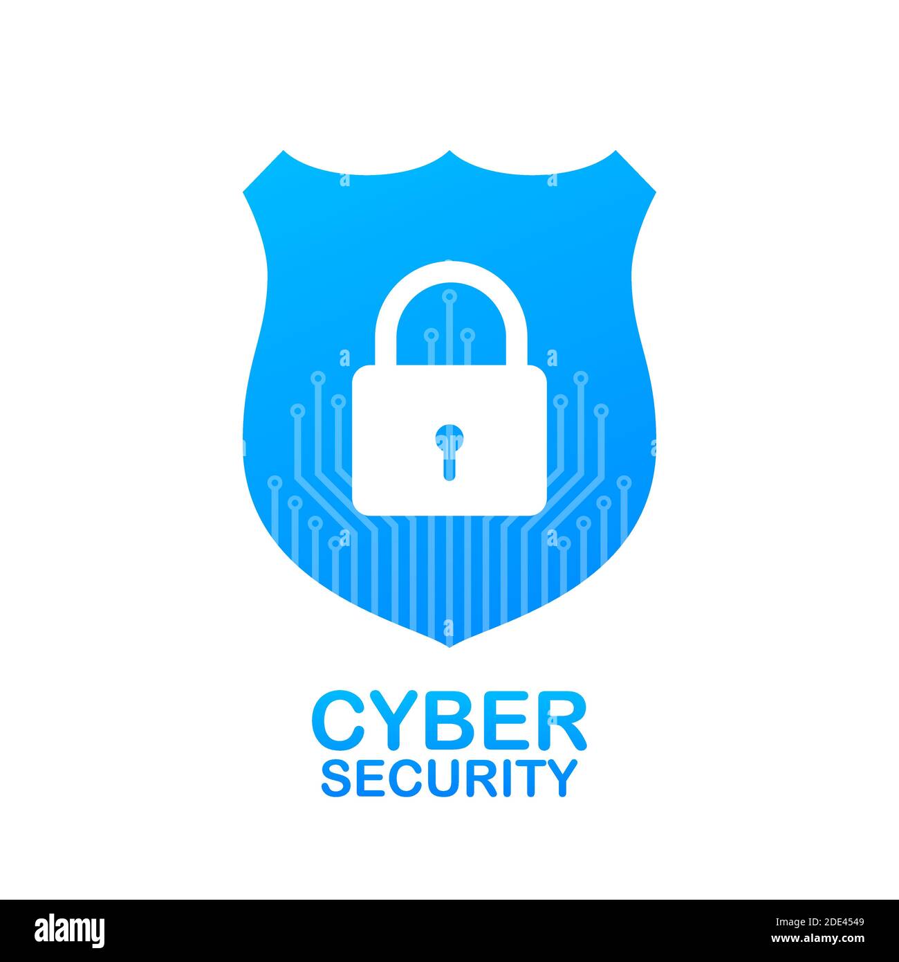 Cyber security logo with shield and check mark. Security shield concept