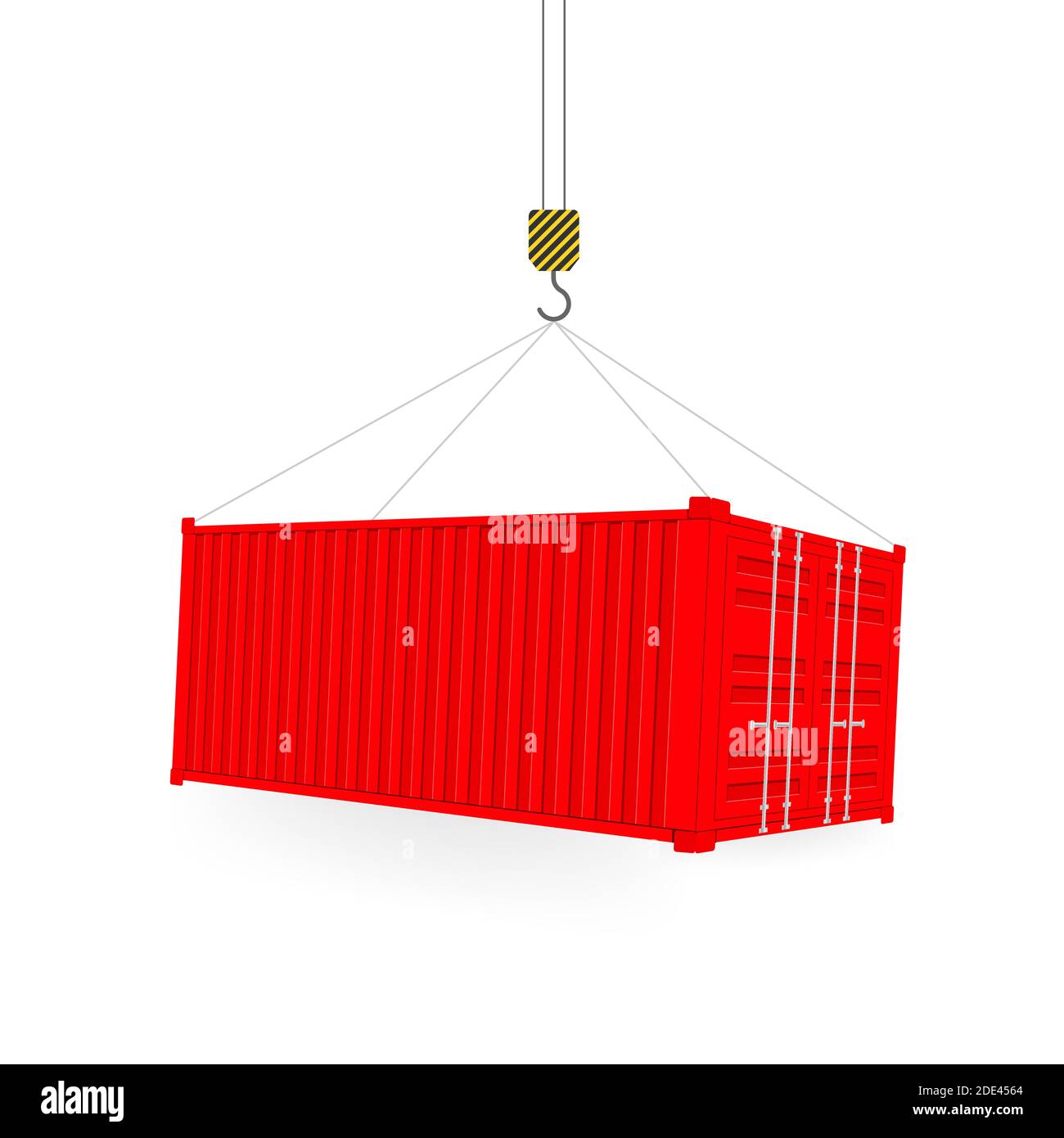 Red Shipping Cargo Container Twenty and Forty feet. for Logistics and Transportation. Vector stock Illustration. Stock Vector