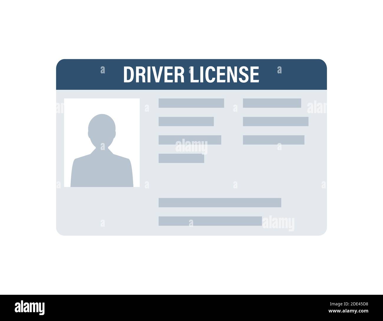 Man driver license plastic card template. Id card. Vector stock illustration. Stock Vector