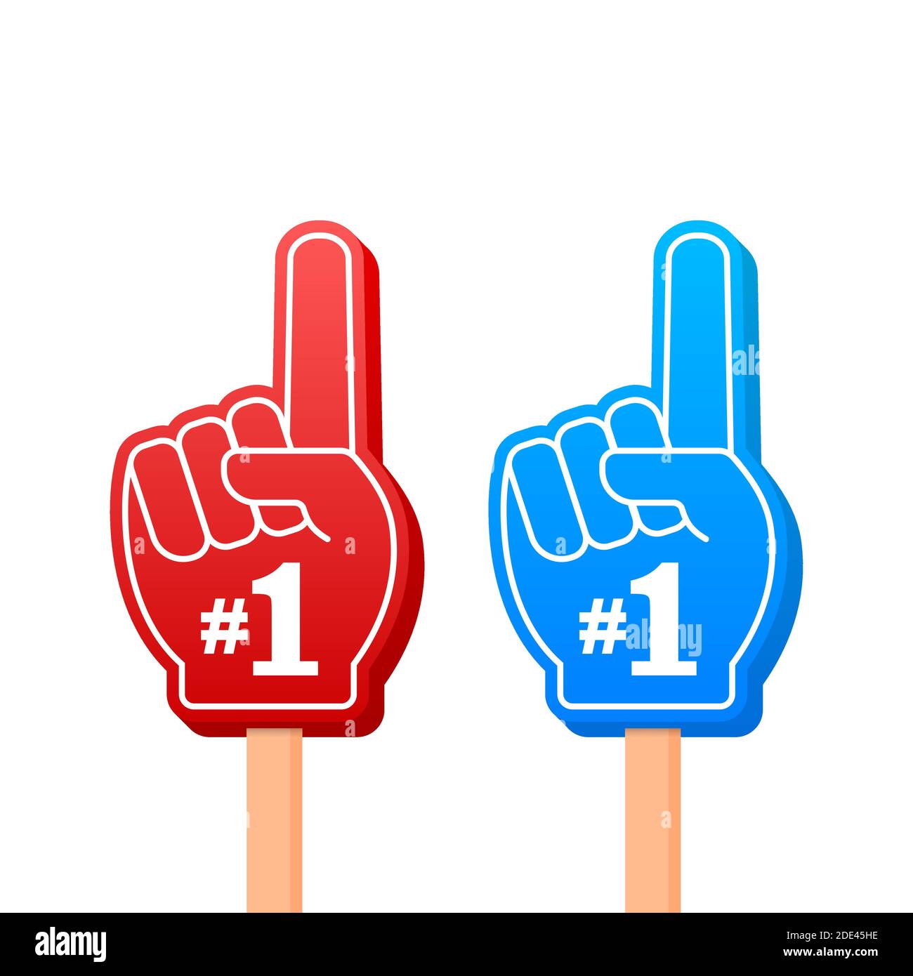 Fan logo hand with finger up. Hand up with number 1. Vector stock illustration. Stock Vector