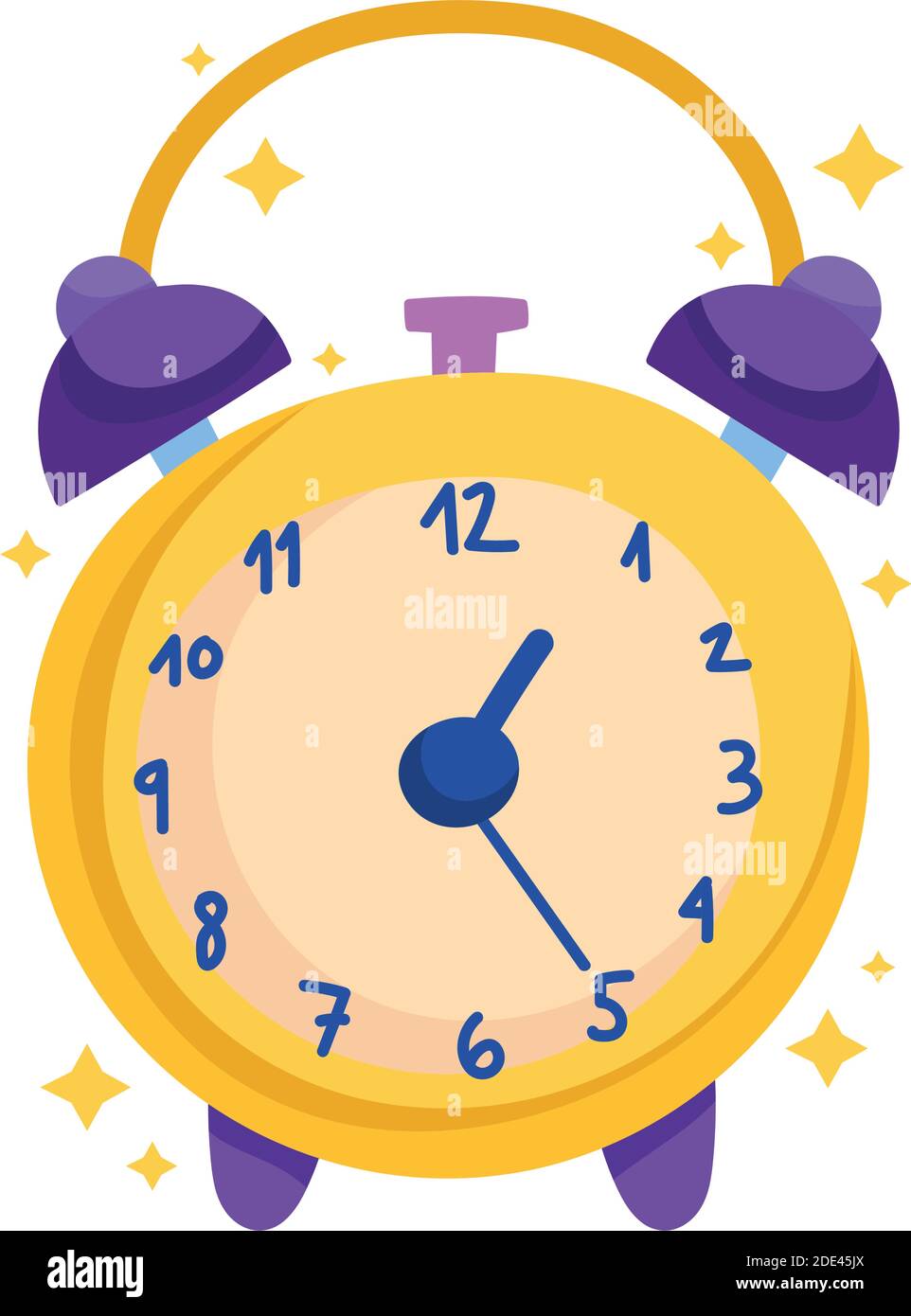 alarm clock wakeup time cartoon icon vector illustration Stock Vector