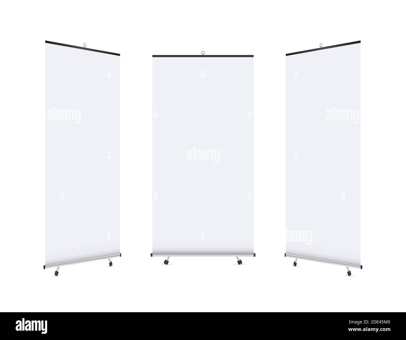 Blank rollup banner display. Roll up banner stand. Vector stock illustration Stock Vector Image