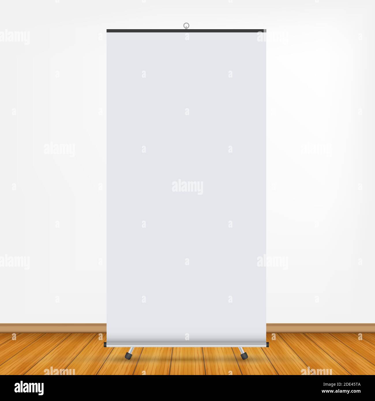 Blank rollup banner display. Roll up banner stand. Vector stock illustration Stock Vector Image