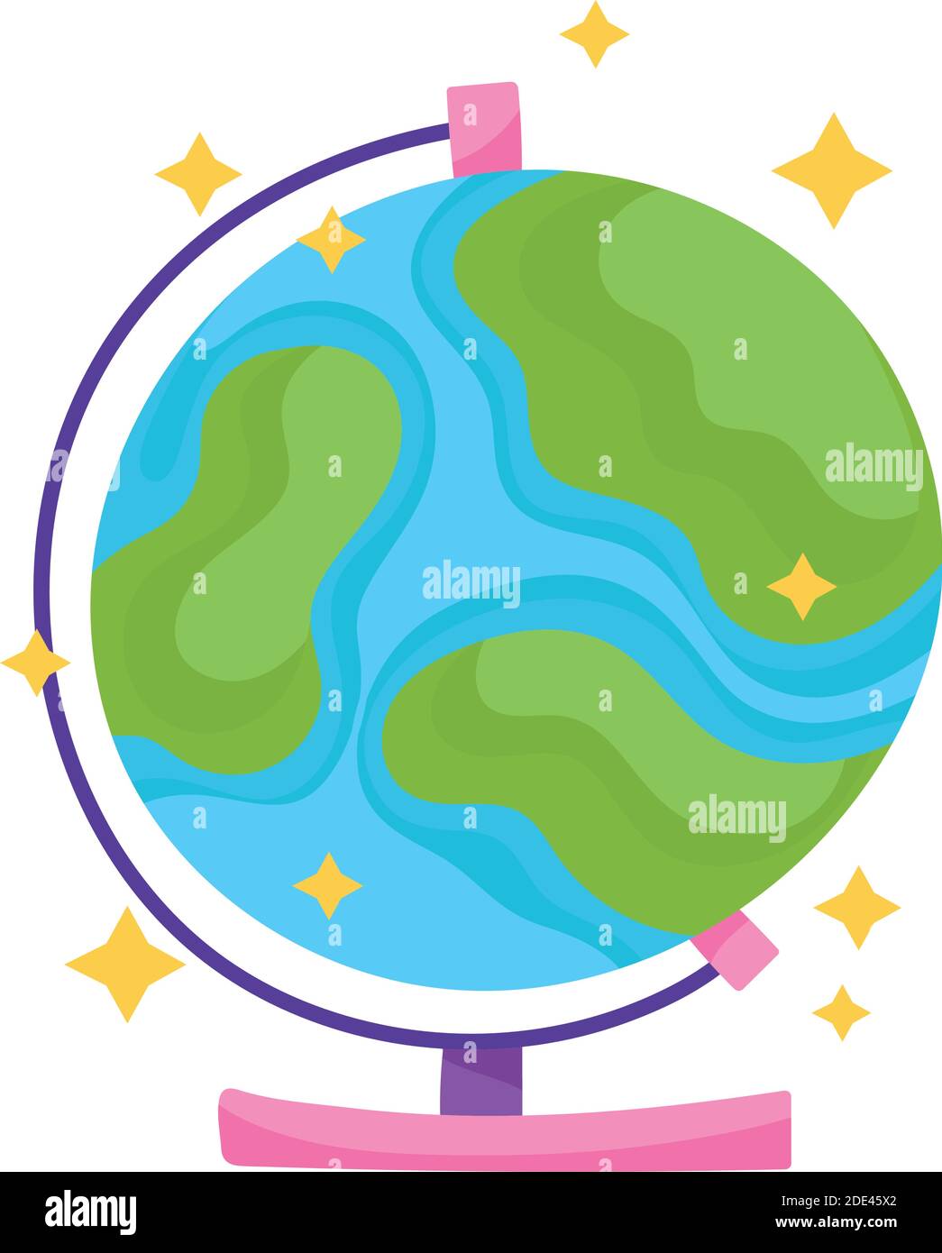 back to school, globe map geography cartoon icon vector illustration ...
