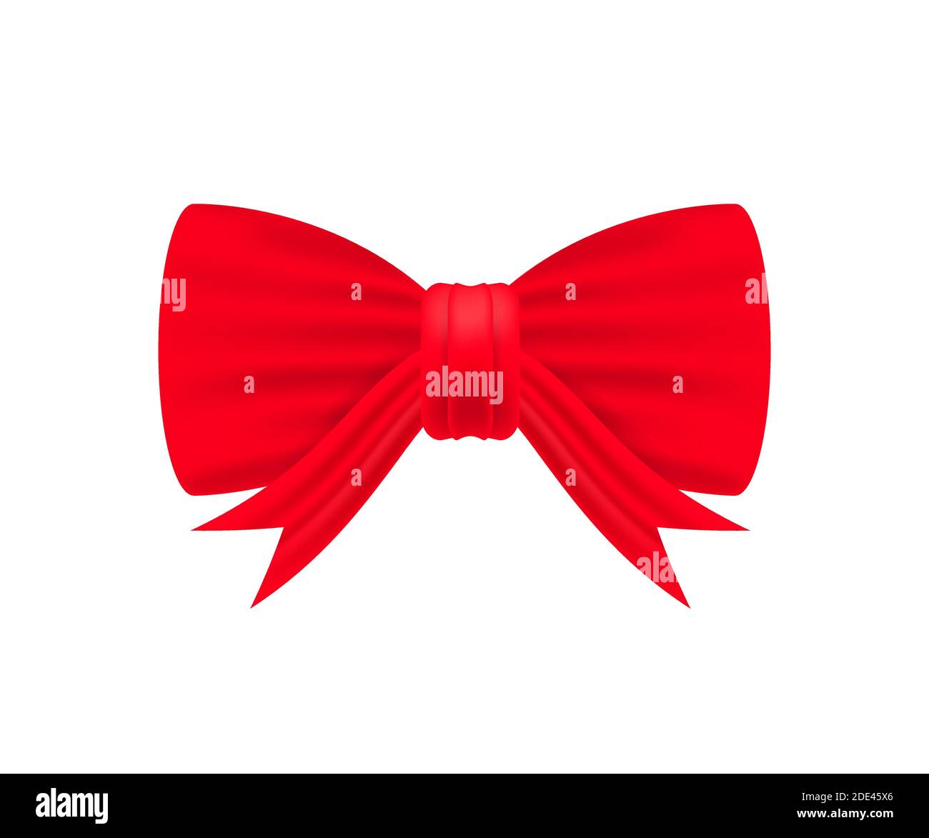 Shiny red satin ribbon on white background. Vector stock illustration ...
