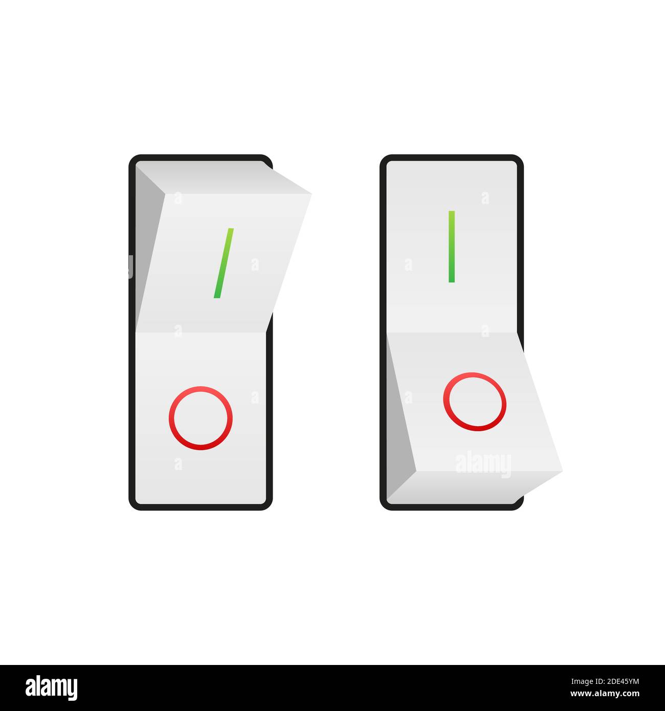 Flat icon On and Off Toggle switch button vector format. Vector stock illustration. Stock Vector